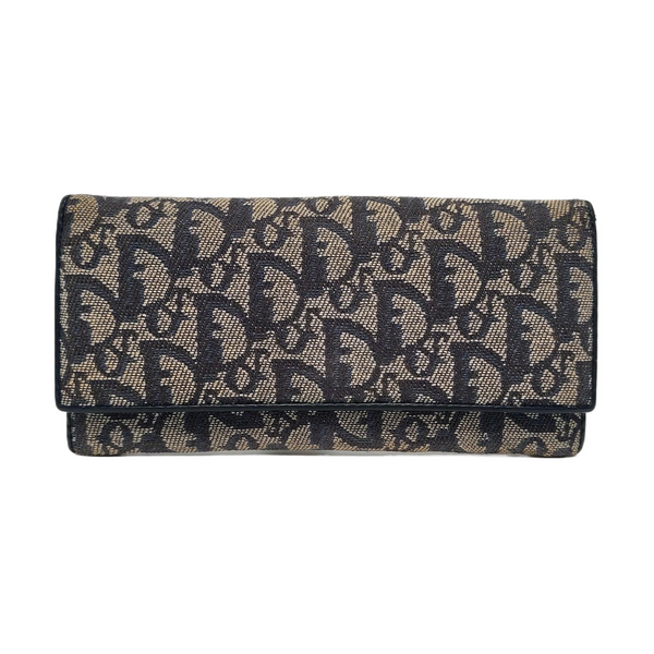 Oblique Coated Canvas Wallet Blue