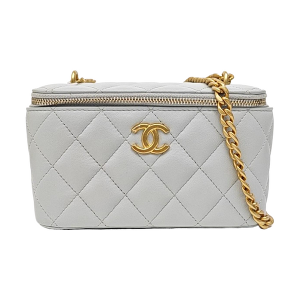 Quilted Lambskin Shoulder Bag Blue
