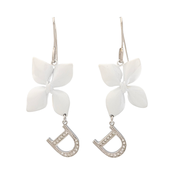 Girly Metal White Earrings