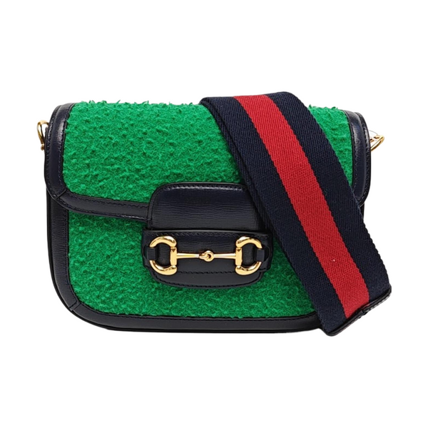 Authenticated pre-owned Horsebit 1955 Mini Fabric Green - Shoulder Bag at Looply