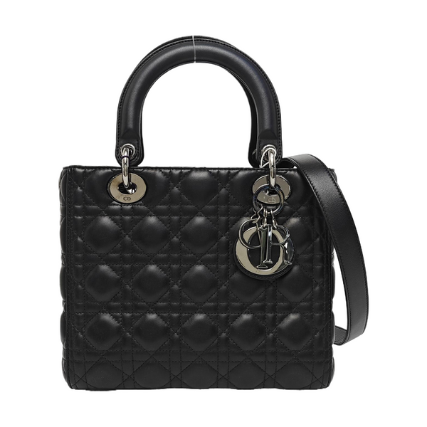 Lady Dior Medium Cannage Calfskin Black
