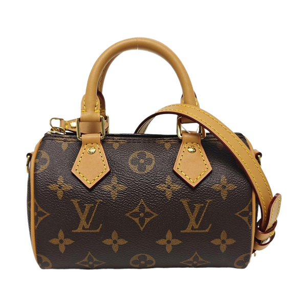 SPEEDY Nano Monogram Coated Canvas Brown