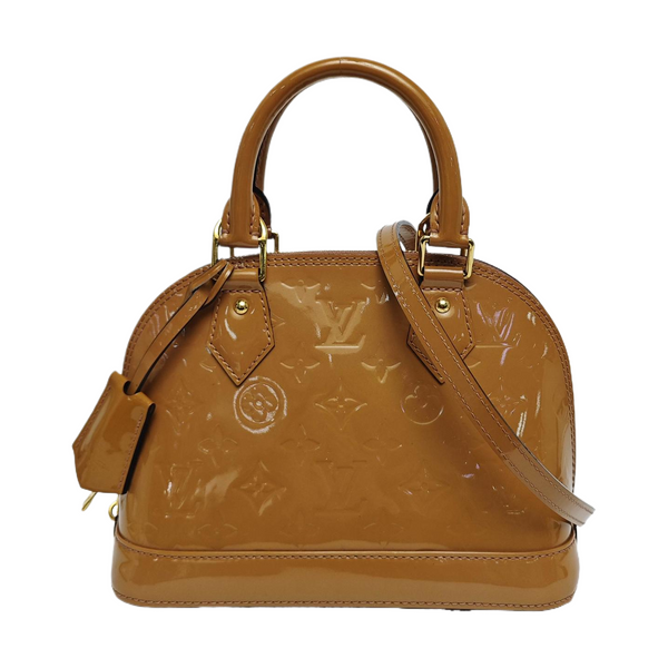 Authenticated pre-owned ALMA Monogram Patent Leather Yellow - Shoulder Bag at Looply