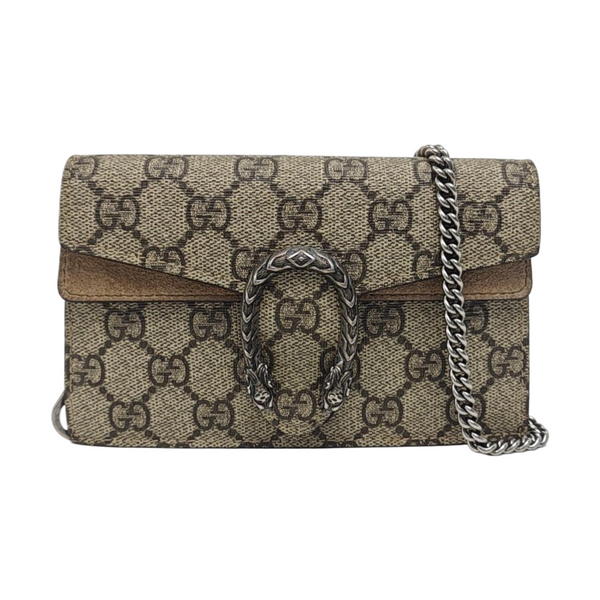 Dionysus Super Mini Monogram Coated Canvas Beige