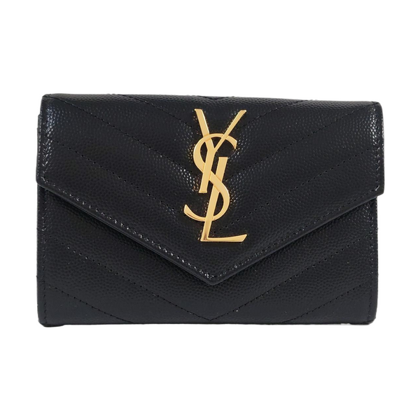 MONOGRAM Small Chevron Calfskin Black Wallet