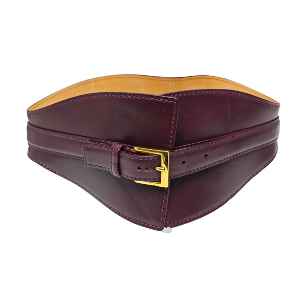 Leather Waist Cincher Red