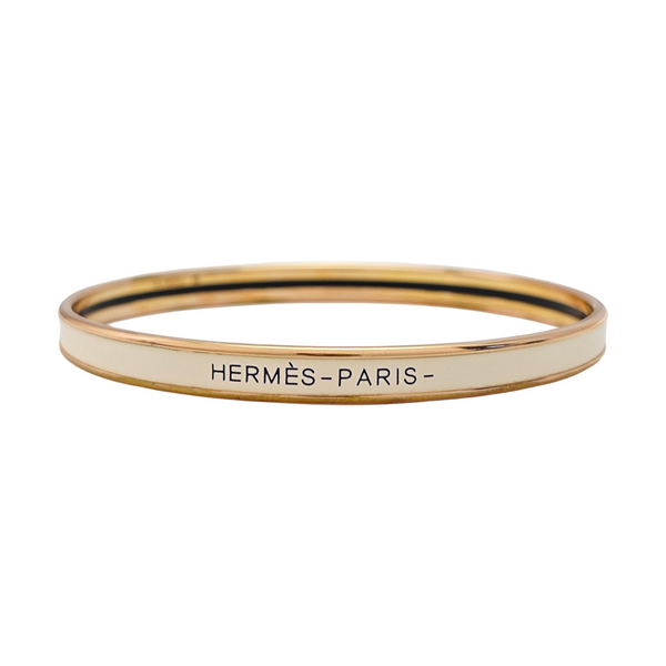 Email Metal White Bangle