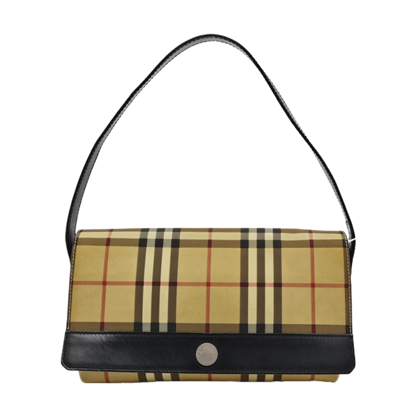 Coated Canvas Shoulder Bag Brown