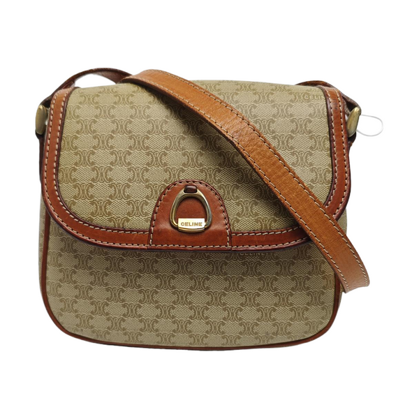 Coated Canvas Shoulder Bag Beige