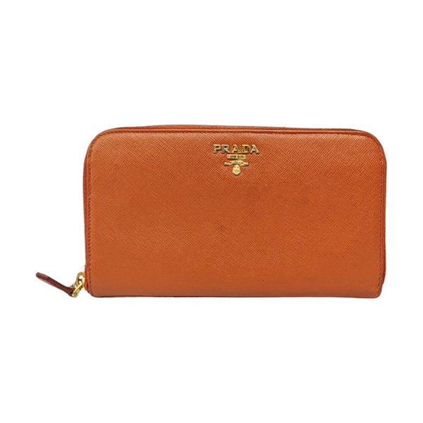 Zippy Wallet Saffiano Calfskin Orange Wallet