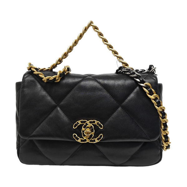 CHANEL 19 Small Quilted Lambskin Black