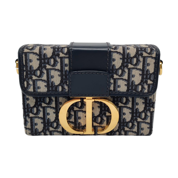 30 Montaigne Mini Oblique Canvas Blue