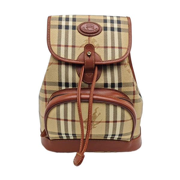 Coated Canvas Backpack Beige