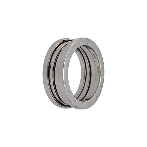 B.ZERO1 18k White Gold Silver Ring EU 52