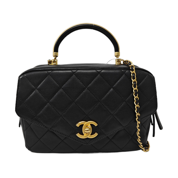 Quilted Calfskin Shoulder Bag Black