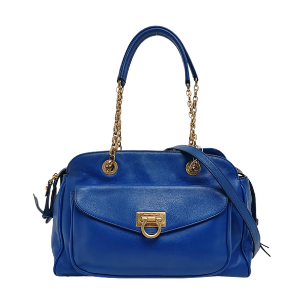 Calfskin Shoulder Bag Blue