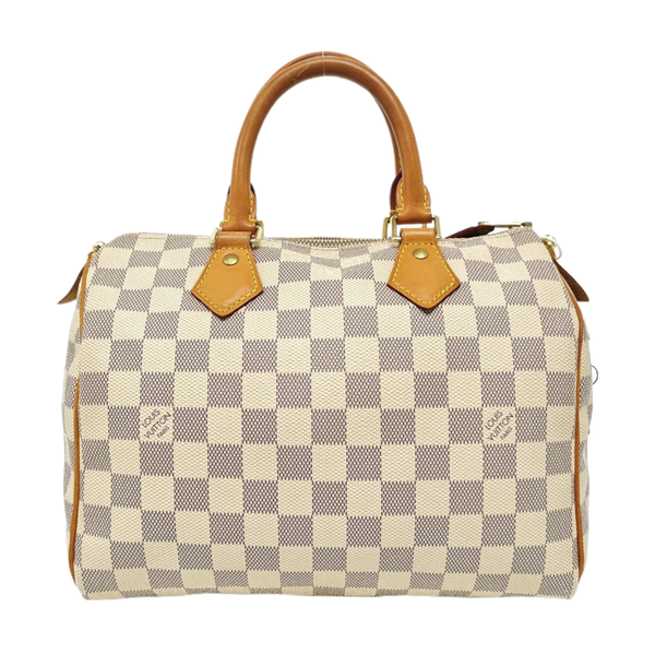 SPEEDY 25 Damier Azur Coated Canvas White