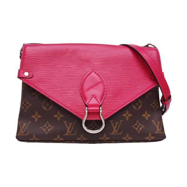 SAINT MICHEL Monogram Coated Canvas Red