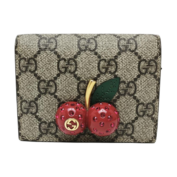 GG Supreme Monogram Coated Canvas Gray Wallet