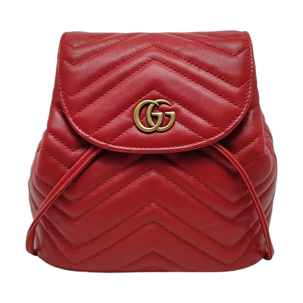 GG Marmont Super Mini Quilted Calfskin Red