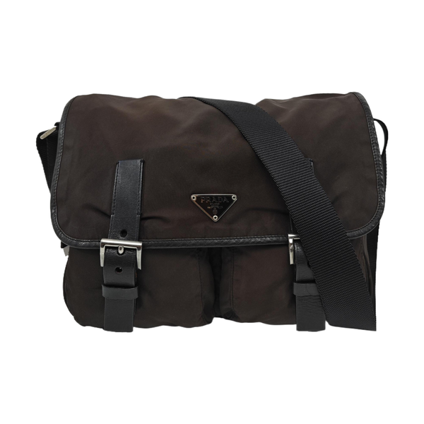 Nylon Shoulder Bag Brown