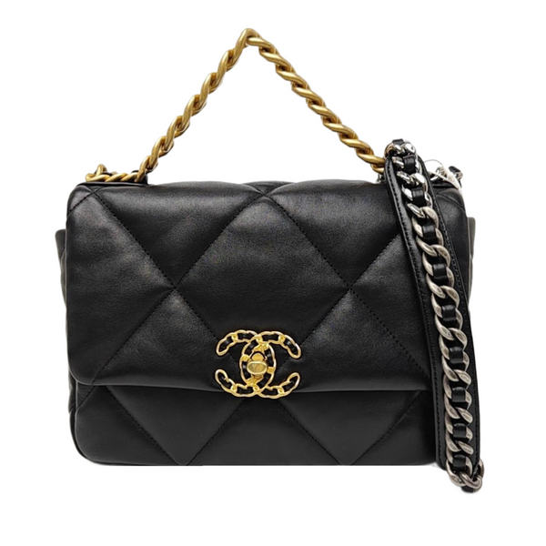 CHANEL 19 Small Quilted Lambskin Black