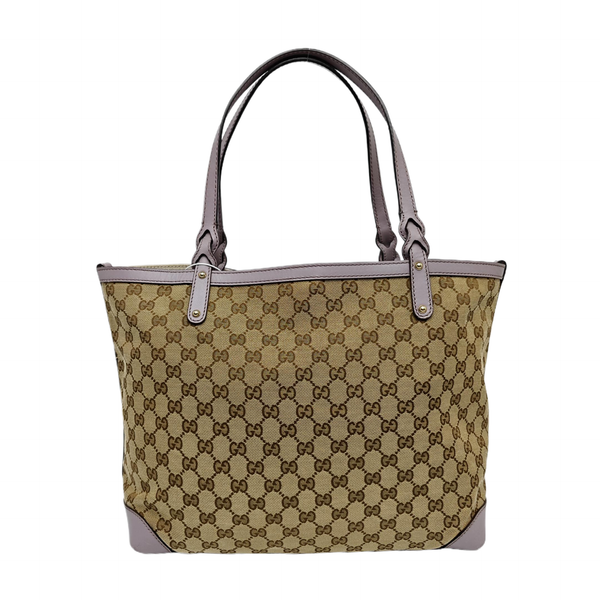 Monogram Canvas Tote Bag Beige