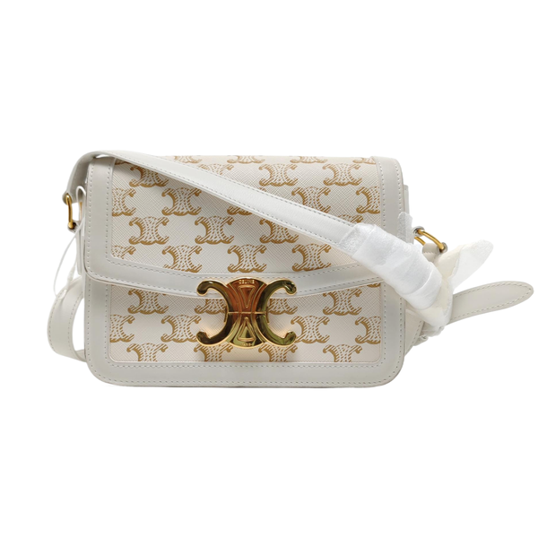 TRIOMPHE Small Coated Canvas White