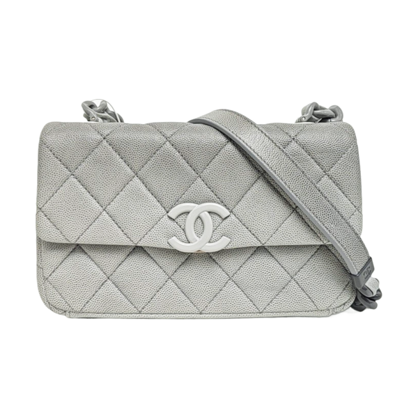 Grained Calfskin Shoulder Bag Green