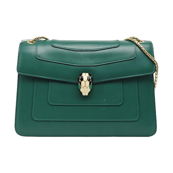 SERPENTI FOREVER Medium Calfskin Green