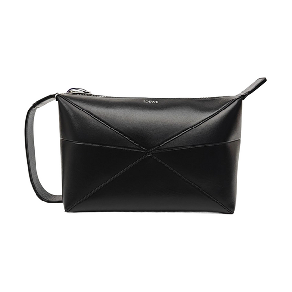 Puzzle Fold Small Quilted Calfskin Black