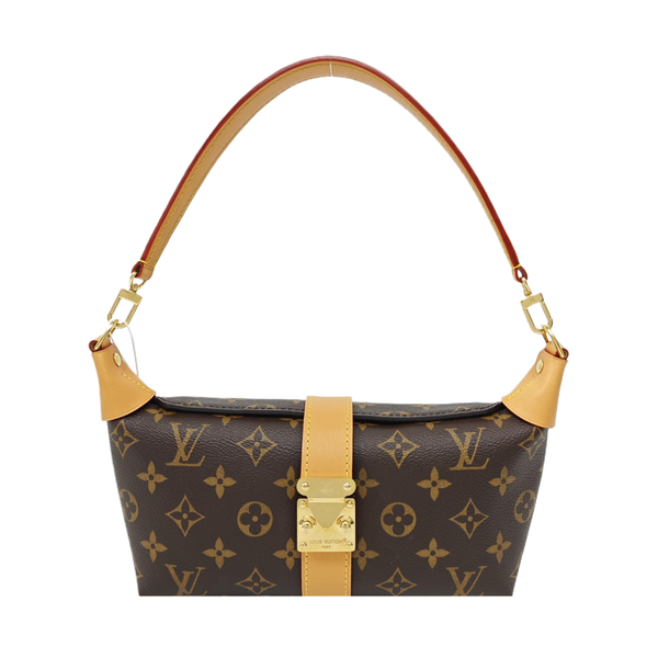 Pochette Mia Monogram Coated Canvas Brown
