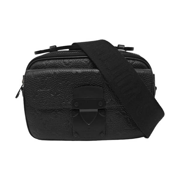 S LOCK Monogram Calfskin Black
