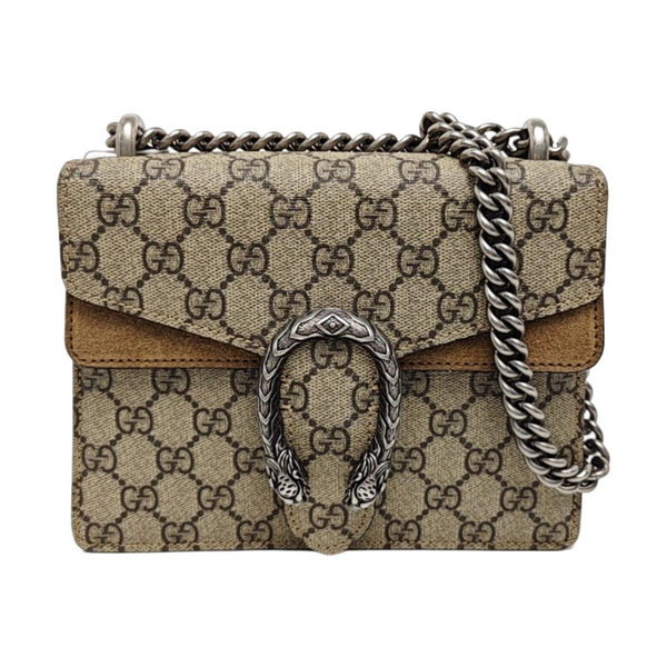 Dionysus Mini Monogram Coated Canvas Beige