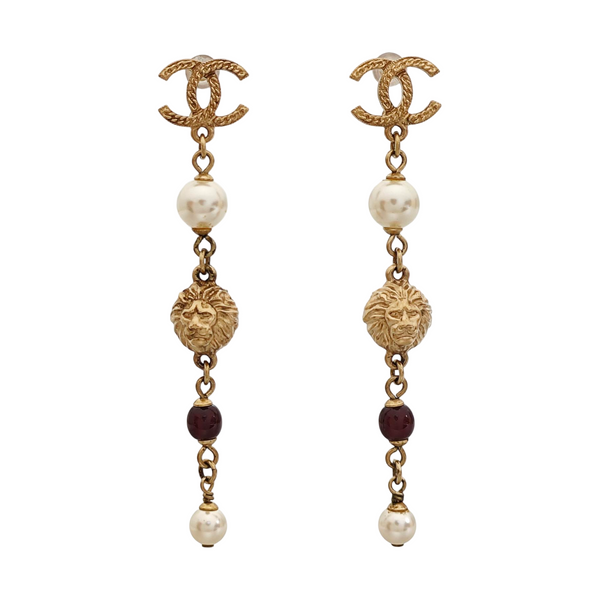 CC Logo Metal Gold Earrings