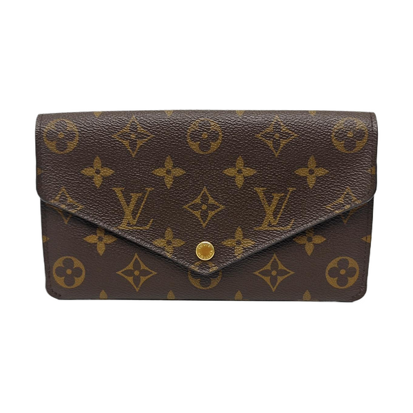 SARAH Monogram Coated Canvas Brown Wallet