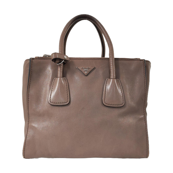 Authenticated pre-owned Galleria Small Calfskin Gray - Tote Bag at Looply
