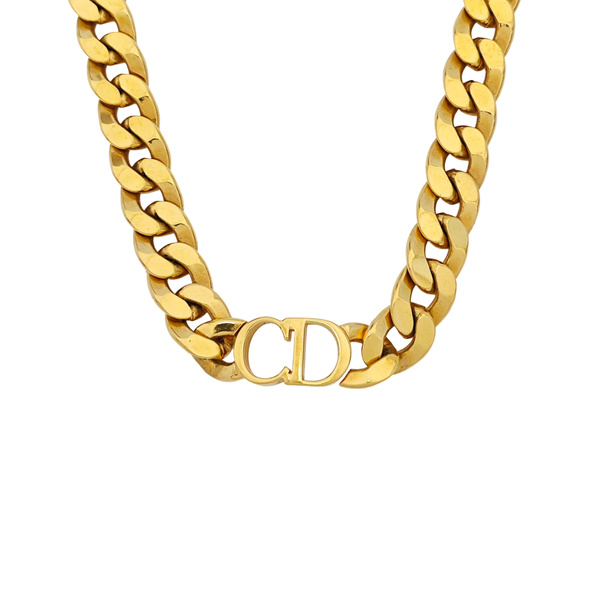 CD Icon Metal Gold Necklace