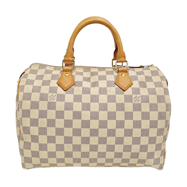 SPEEDY 30 Damier Azur Coated Canvas White
