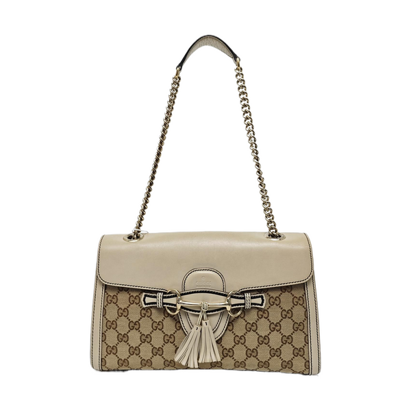 Emily Chain Monogram Canvas Beige