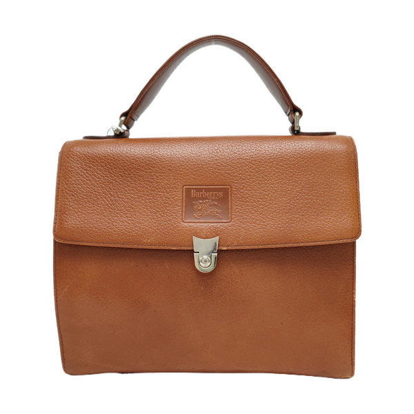 Calfskin Top Handle Bag Brown