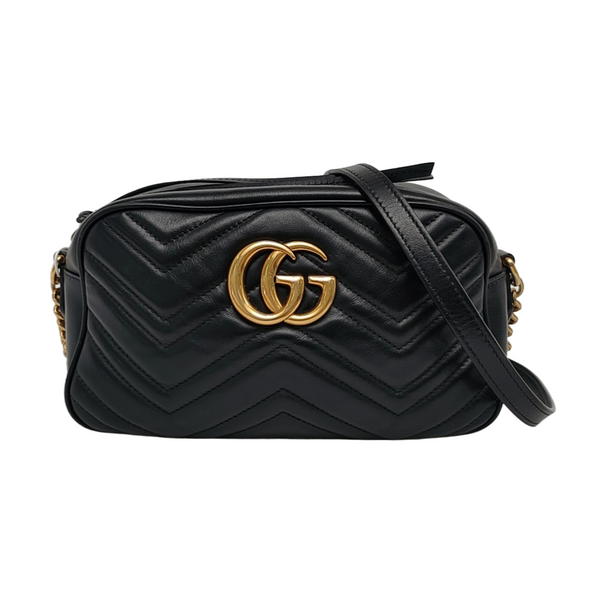 GG Marmont Small Quilted Calfskin Black