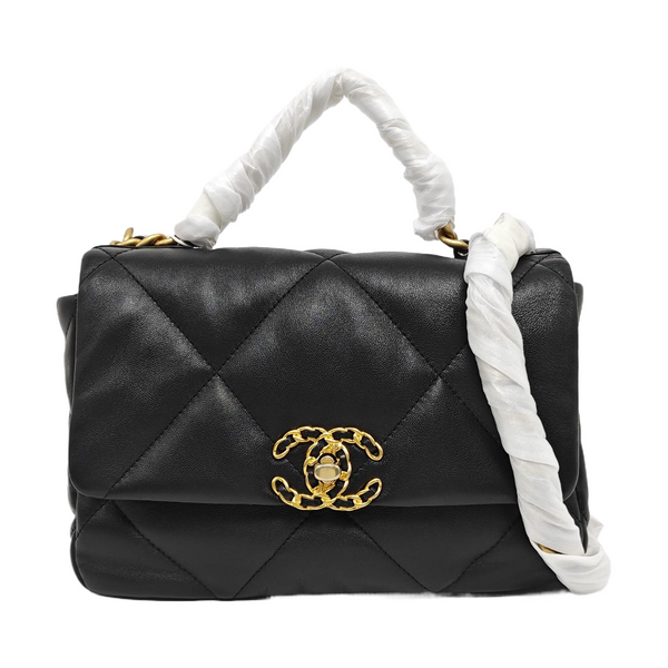 CHANEL 19 Small Quilted Lambskin Black