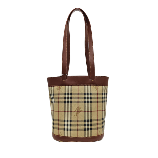 Coated Canvas Bucket Bag Beige