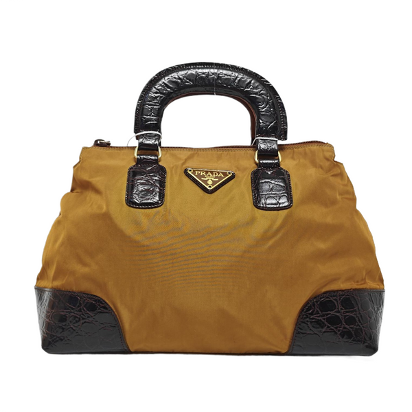 Nylon Tote Bag Brown