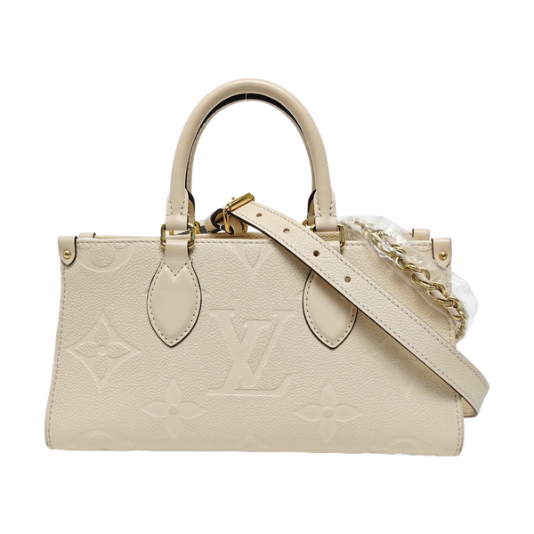 ONTHEGO EAST WEST Monogram Calfskin Beige