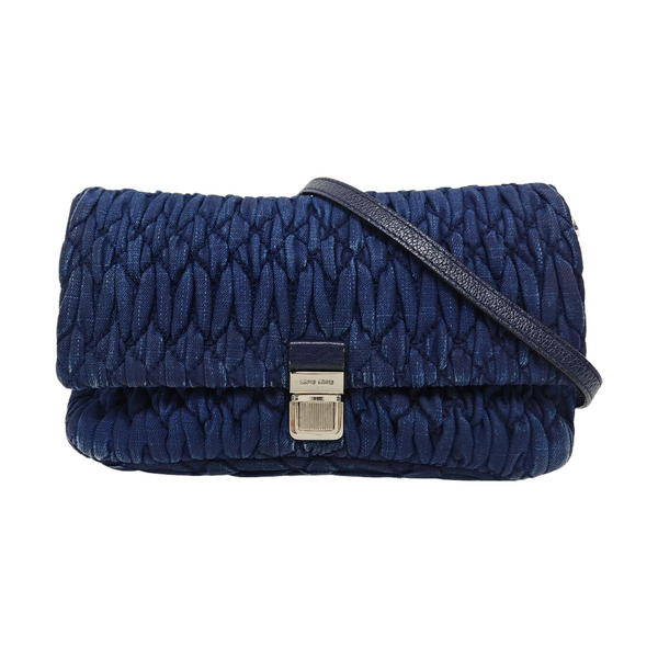 Crystal Quilted Fabric Blue