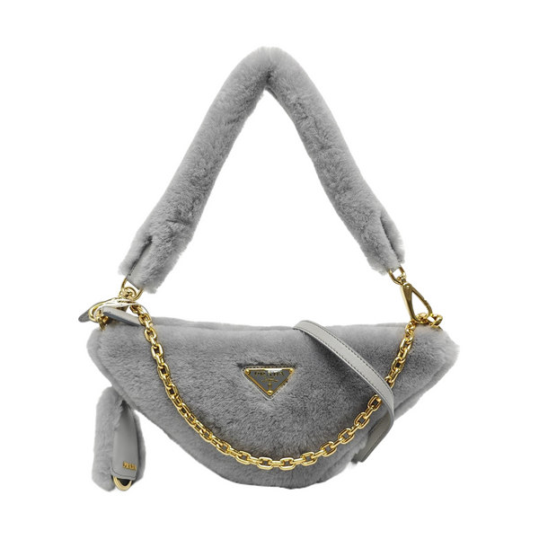 Sheepskin Shoulder Bag Gray