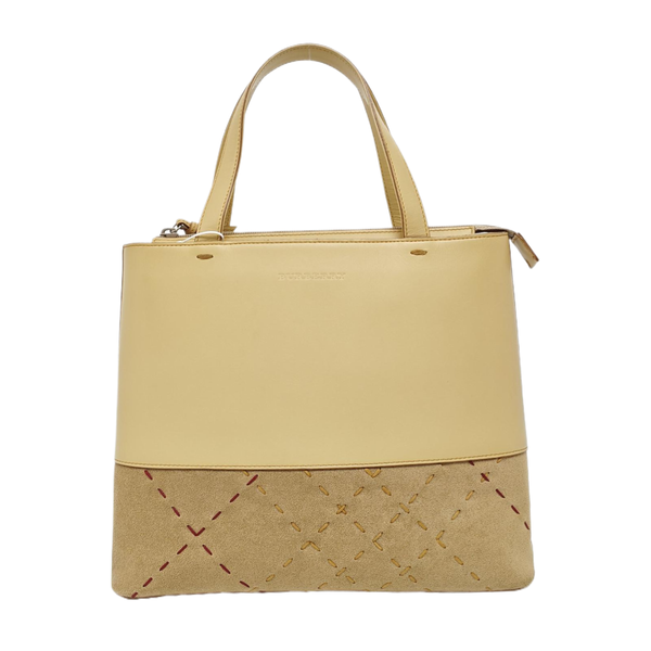 Leather Tote Bag Beige
