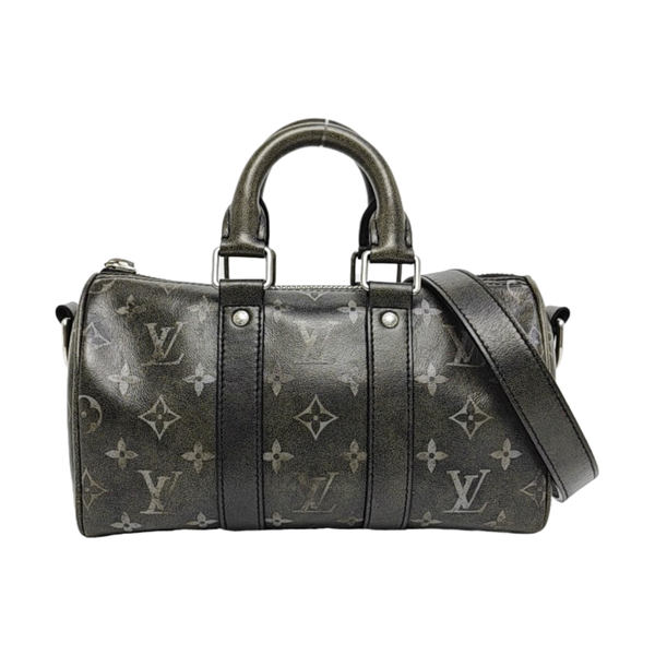 KEEPALL Monogram Calfskin Green